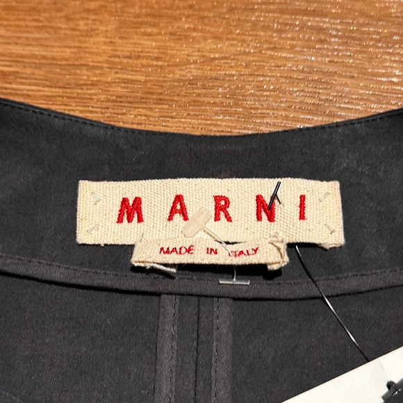 MARNI Crew Neck 3/4 Sleeve Crop Top Light Jacket Size M US8 IT44 Black - Picture 11 of 13